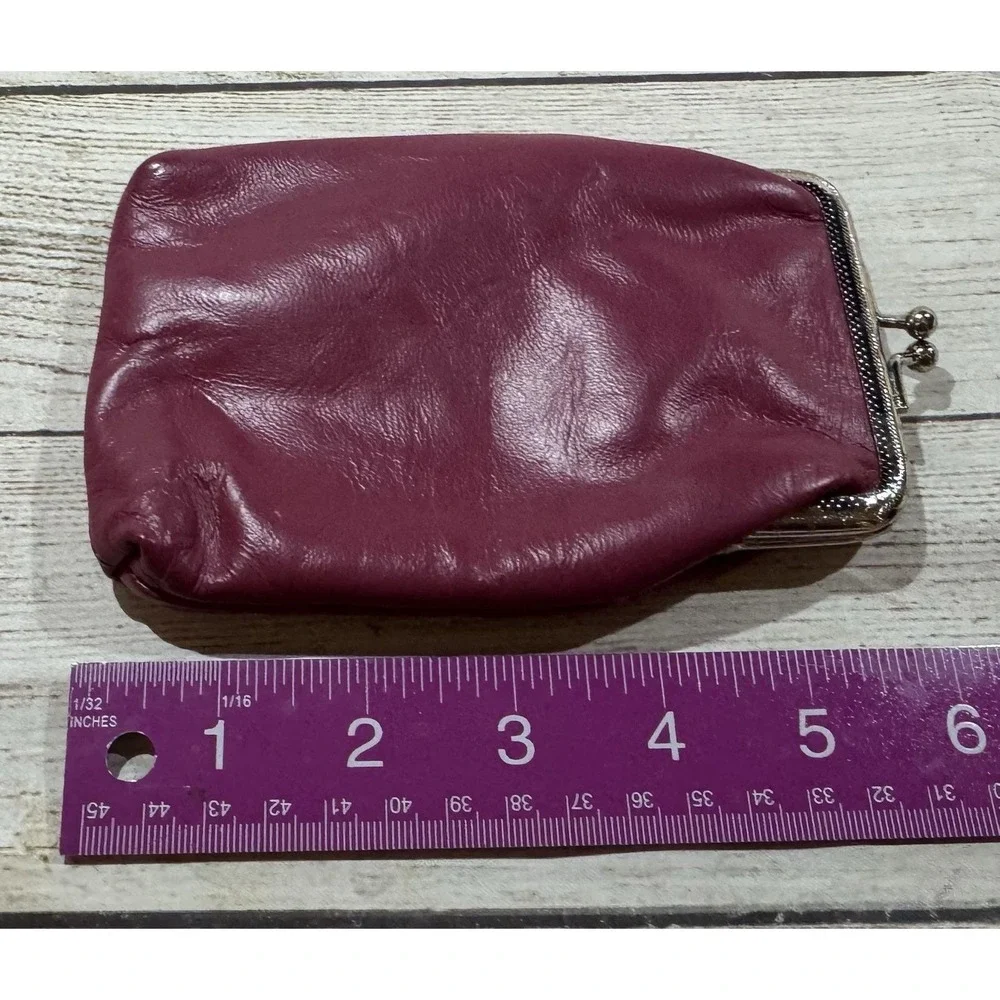 Vintage Magenta Leather Kiss Lock w/Pocket Cigarette Case 6